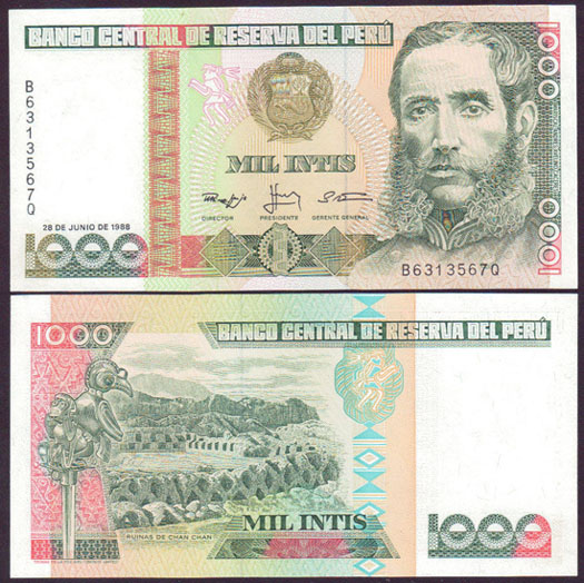 1988 Peru 1,000 Intis (Unc) L001191